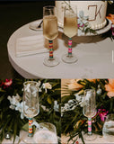 “Custom Pair” Beaded Champagne Glasses