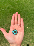 Turquoise Navajo Cluster Pin/Pendent  1”
